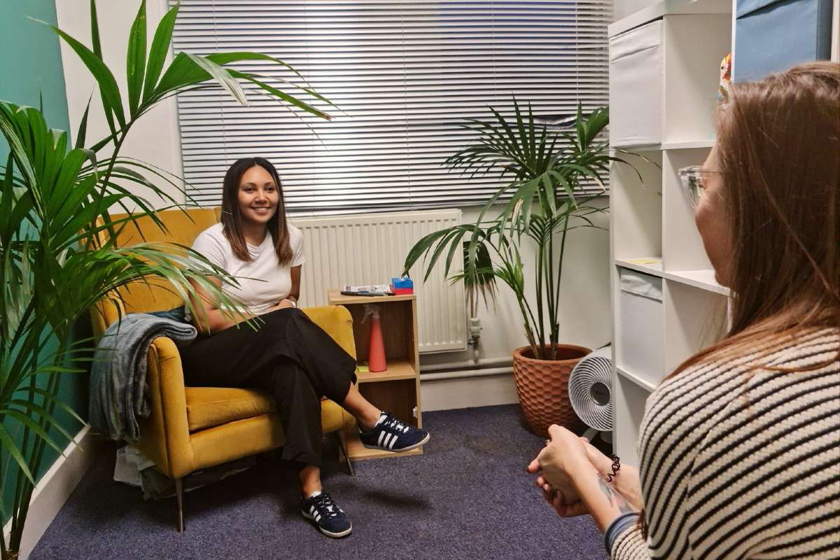 Therapy session at Young women's housing project